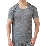 [白鷺ニット] 爽快乾 スポーツ インナー 半袖 丸首 シャツ メンズ 年間 ストレッチ 吸汗速乾 紳士 肌着 T4280P-E (JP, アルファベット, LL, 1, チャコールグレー)