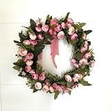桜の雪　きれい　店舗 玄関　壁掛け 庭園 飾り　結婚式 造花　花輪　撮影 道具 52cm (ピンク)