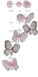 The Butterfly Grove Chloe Butterfly Nursery Mobile Hanging Nylon Layered Decor, Pink/Brown by The Bu