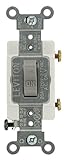 Leviton CSB1-20G 20-Amp, 120/277-Volt, Toggle Single-Pole AC Quiet Switch, Commercial Grade, Groundi