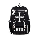 韓流グッズ ファッション 防弾少年団 BTS Bangtan Boys 可愛 花様年華Young Forever WINGS バッグ リュックサック (ブラック)