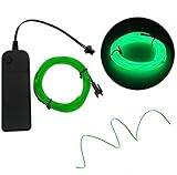 ELワイヤー 電池式 EL直径2.3mm 長さ3m 電池BOXセット 【EL ネオンワイヤー ELチューブ モール ELファイバー 光る衣装】 (グリーン)