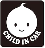 imoninn CHILD in car ステッカー　【マグネットタイプ】　No.05　ニコちゃんA　（黒色）