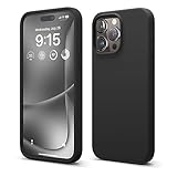 【elago】 iPhone15ProMax 対応 ケース 耐衝撃 傷 指紋 防止 シリコン スマホケース スリム 衝撃吸収 サラサラ 手触り シリコンケース [ Apple iPhone15 ProMax アイフォン15 プロマックス 対応 携帯ケース ] iPhone15ProMaxケース SILICONE CASE ブラック