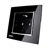 ILS - Black Crystal Glass 16A EU Wall Power Socket VL-C7C1EU-12 AC110~250V