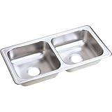 Elkay D23317 Dayton 33-Inch by 17-Inch Stainless Steel Double Bowl Kitchen Sink, Satin Finish by Elk