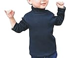 Plus Nao(プラスナオ) 子供用 カットソー タートルネック ハイネック 長袖 裏起毛 コットン シンプル 無地 男の子 女の子 キッズ ジュニア 80 90 100 110 120 120 ブ