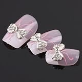 Dasukie ネイルホール10個3Dボウネイルアートラインストーンのヒントジニーネイルデコレーション