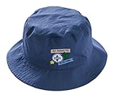 C-Princessキッズ リバーシブル コットン サファリハット サーフハット ビーチハット子供帽子 あご紐付き ベビー 女の子 男の子 日よけ (44cm)