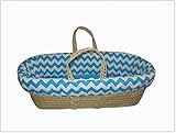 Baby Doll Bedding Chevron Moses Basket, Turquiose by BabyDoll Bedding