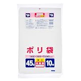 ジャパックス ゴミ袋 45L 半透明 縦80cm×横65cm×厚み0.04㎜ 室内で使う ゴミ箱用 ポリ袋 ツルツルタイプ 10枚入 JNL641