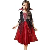 [HY-MS] ハロウィン 仮装 子供 吸血鬼 魔女 可愛い 人気 ワンピース コスプレ キッズ 女の子 半袖 キッズコスチューム パーティー 演出服 (140cm)