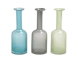 Deco 79 Glass Long Neck Vase 3 Assorted 4 by 12 [並行輸入品]