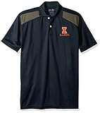 NCAA Illinois IlliniメンズCTRロゴポロシャツ、Large、ネイビー/チャコール