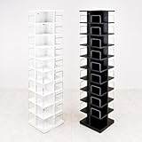 【大容量CD＆DVD収納ラック】回転式マルチタワーラック ブラック