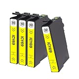 【ASSIST-BOX】エプソン(EPSON)用 IC69 ICY69 互換インクカートリッジ 砂時計 インク イエロー 4本 対応機種:PX-045A PX-046A PX-047A PX-105 PX-405A PX-435A PX-436A PX-437A PX-505F など 互換インク 大容量 個別包装 残量表示 増量