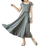 (クレデルシア) Clé de Lucia マタニティ ワンピース 授乳服 ゆったり 体型カバー (XL, グレー)