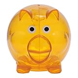 tangcクリアLovely貯金箱コインお金プラスチック現金、ボンネット、保存ボックスKid Pigギフト