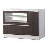 国産 完成品 モダンタイプなTVボード C2B-80TV ホワイト+ウェンジ扉 [幅80cm 高さ60cm] 6150433