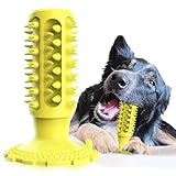 【Candykenny 2026年モデルアップグレード版】 犬の噛むおもちゃ 犬用おもちゃ 噛むおもちゃ 知育玩具 訓練玩具 犬用歯ブラシ 犬の歯ブラシ 耐久性 噛み固め ストレス解消 口臭予防 餌入れ 小型犬・中型犬・大型犬 (イエロー)