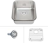 ECOSINKS ECOS-169US Acero Select Combo Undermount 0-Hole Single Bowl Kitchen Prep Sink with Creased 