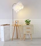 アメリカのフロアランプ、ログアイロン北欧のリビングルームの寝室の研究シンプルなモダンなフェザーシェードコーヒーライトのセットE27 * 1高138cmフットスイッチ ( 色 : ブラック )