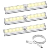 Amir 10 LEDモーション検知クローゼットライト UF17Y_3PCS Motion Sensor Lights