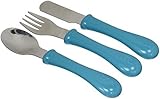 BEABA 3 Piece Stainless Steel Cutlery Peacock [並行輸入品]