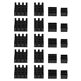 Fafeicy ヒートシンク Raspberry Pi 2/3/4 3B + 4B用 接着剤付き20個の 黒色アルミニウムヒート シンクCPUクーラー