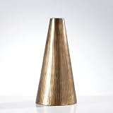 Torre & Tagus 902250A Tomar Antique Ribbed Cone Vase, Short, Brass [並行輸入品]