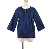 【マタニティ】【トップス】前タックブラウス (紺)