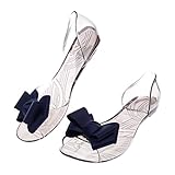 nnda Co蝶結び魚ヘッドソフトソールサンダル透明ゼリースリッポンビーチスリッパ、PVC 40 ブラック NNDA CO