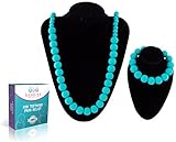Beabies Teething Necklace for Mom to Wear and Teether Bracelet - FDA Silicone Nursing, Breastfeeding