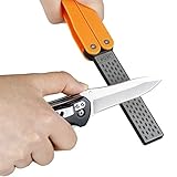 Q-Beau 360/600Grit ナイフ削り折りたたみポケットダイヤモンドストーン、ナイフはさみ削りを維持するキッチン、スポーツナイフ、屋外のキャンプのためのキッチン鋏 両面研ぎ石