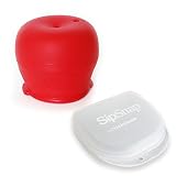 SipSnap こぼれないシリコンコップカバーKID 1個+キャリーケース (レッド) [並行輸入品]
