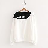 (ボラ-キキ) Bole-kk プルオーバー トレーナー レディース ルームウェア トップス カットソー ゆったり トレーナーパーカー スウェット 長袖 Tシャツ カジュアル 白