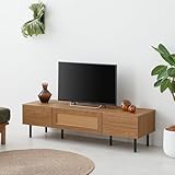 VENTOTA テレビボード 140cm幅 テレビ台 50型対応 脚付き TV台 木製 テレビスタンド 扉付き 収納 リビング 棚 木目調 ラタン調 北欧 モダン Rooma-T140