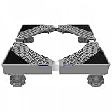 BESSTER 洗濯機台 4足 かさ上げ台 置き台 冷蔵庫台 食器棚台 乾燥機台 高さ調節 伸縮式 サイズ調整可能 耐荷重500kg 減音防振 ステインレス製 滑り止めマット 防振コムパッド付き