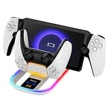 for PlayStation Portal用充電スタンド ポータル充電ホルダー for PS5 Portal リモートプレーヤー 用 充電器 急速充電ドック for PS Portal用Type-C式 充電ステーション ポータルゲームコンソール充電器 置くだけで充電 RGBライト付き for PS5ゲームコントローラー充電スタンド 収納便利 過充電保護 取付簡単