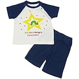【本体綿100％】2018年 夏物 はらぺこあおむし メッシュ 星柄 半袖パジャマ THE WORLD OF ERIC CARLE ネイビー◇100cm