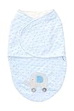 Kyle & Deena Baby Boys Newborn Popcorn Plush Swaddle Receiving Blanket With Bottom Animal Applique, 