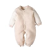 Ainial　ロンパース　ベビー　長袖　厚手　秋冬　前開き　赤ちゃん　新生児　カバーオール　男の子　女の子　男女兼用　ボディースーツ　出産祝い　オーガニックコットン　可愛い　ハート柄　暖かい　保温防寒
