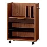 小島工芸 日本製 組立不要 健康仕様のFフォースター 引き出し付き 可動棚1枚 幅55cm マルチワゴンNK モカ+ウェンジ [オクユキ30cm タカサ74cm] 1290509