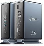 ORICO 15-in-1 USB C ドッキングステーションType-C ドック Apple M1チップに適応可能 100W出力 4K対応 DP1.4 HDMIポート ギガビットイーサネット TF/SDカード スロット搭載 USB-Cポート USB-Aポート オーディオ入/出力 3つ画面ディスプレイ CDH-15P (グレー)