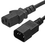 PATIKIL AC電源コード 3極 C14メスからC13 オス1.5MM2 5M 16.4Ft 250V 10A PDU延長ケーブル ノートパソコン 電子機器 テレビ コンピュータ プリンタ ラジオ モニター