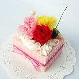 クリームたっぷりかわいいプリザーブドフラワーいちごケーキ・アレンジケース入り