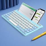 XVVXブルートゥース キーボード 360度回転する丸いボタンキーボード ワイヤレス 溝のデザイン 快適な感触 ミュート 複数デバイスの切り替え 携帯電話/タブレット (H)