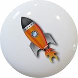 Carolina Hardware and Decor 1387 Space Ship Rocket Ceramic Cabinet Drawer Knob by Carolina Hardware 