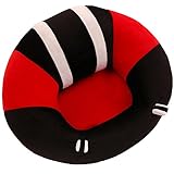 ベビーソファー お座り練習 Neky ベビーチェア ぬいぐるみ 保護者 保育園 首座り 安全 ソフトチェア (ブラック, 40x30cm)