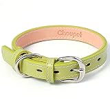 Choupet 犬 首輪 小型犬 中型犬 栃木レザー 本革 日本製 ペット用品 調節可能 おしゃれ かわいい 1個入り (Mサイズ / 21-27cm 首周り対応/グリーン) dc002